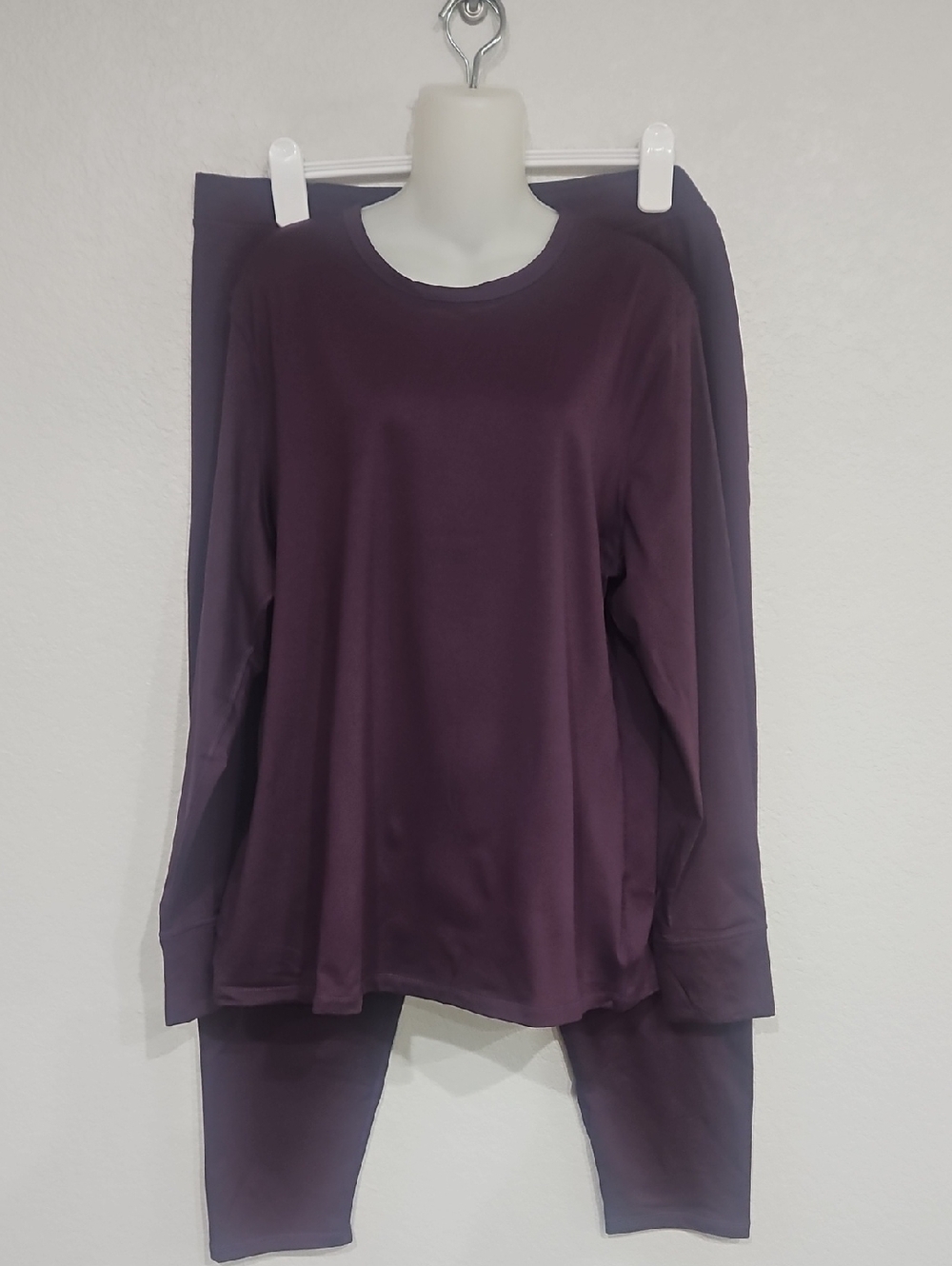Cuddl Duds | Women's Plum Purple Long-Sleeve Loungewear Pajama Set Sz XXL